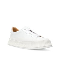 Baskets basses en cuir blanches Jil Sander