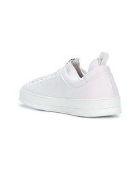 Baskets basses en cuir blanches Z Zegna