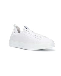 Baskets basses en cuir blanches Z Zegna