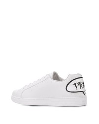 Baskets basses en cuir blanches Prada