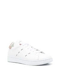 Baskets basses en cuir blanches Kiton