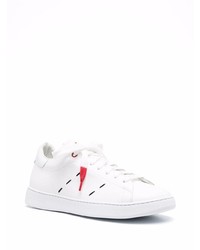 Baskets basses en cuir blanches Kiton