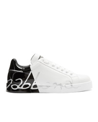 Baskets basses en cuir blanches Dolce and Gabbana