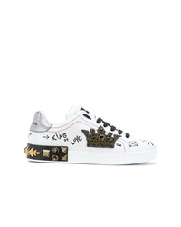 Baskets basses en cuir blanches Dolce & Gabbana