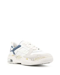 Baskets basses en cuir blanches Premiata