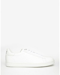 Baskets basses en cuir blanches Emporio Armani