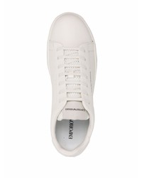 Baskets basses en cuir blanches Emporio Armani