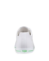 Baskets basses en cuir blanches Fendi