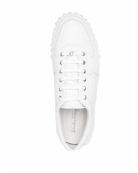 Baskets basses en cuir blanches Salvatore Ferragamo