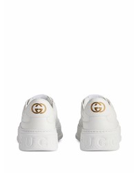 Baskets basses en cuir blanches Gucci