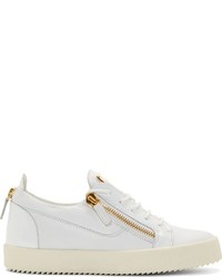 Baskets basses en cuir blanches Giuseppe Zanotti