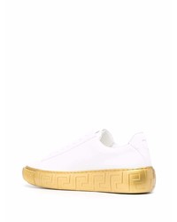 Baskets basses en cuir blanches Versace