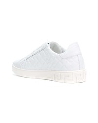 Baskets basses en cuir blanches Versace