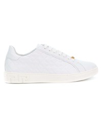 Baskets basses en cuir blanches Versace