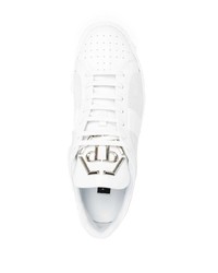 Baskets basses en cuir blanches Philipp Plein