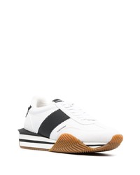 Baskets basses en cuir blanches Tom Ford