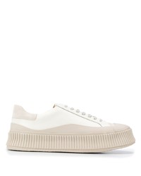 Baskets basses en cuir blanches Jil Sander