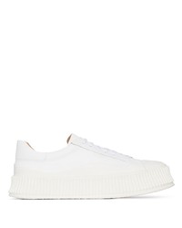 Baskets basses en cuir blanches Jil Sander