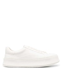 Baskets basses en cuir blanches Jil Sander