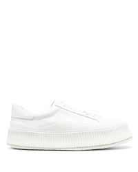 Baskets basses en cuir blanches Jil Sander