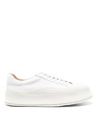 Baskets basses en cuir blanches Jil Sander