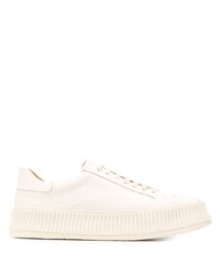 Baskets basses en cuir blanches Jil Sander