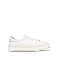 Baskets basses en cuir blanches Jil Sander