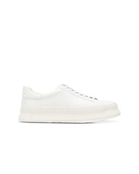 Baskets basses en cuir blanches Jil Sander