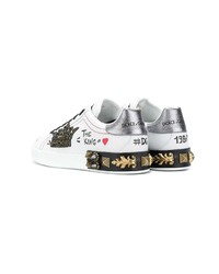 Baskets basses en cuir blanches Dolce & Gabbana