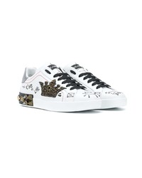 Baskets basses en cuir blanches Dolce & Gabbana