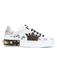 Baskets basses en cuir blanches Dolce & Gabbana