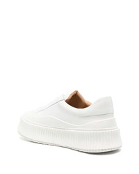 Baskets basses en cuir blanches Jil Sander