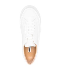 Baskets basses en cuir blanches Jil Sander