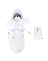 Baskets basses en cuir blanches Puma