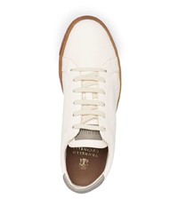 Baskets basses en cuir blanches Brunello Cucinelli