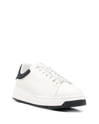 Baskets basses en cuir blanches Emporio Armani