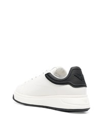 Baskets basses en cuir blanches Emporio Armani