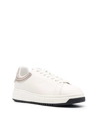 Baskets basses en cuir blanches Emporio Armani