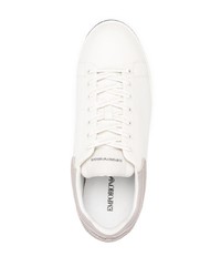 Baskets basses en cuir blanches Emporio Armani