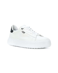 Baskets basses en cuir blanches Emporio Armani