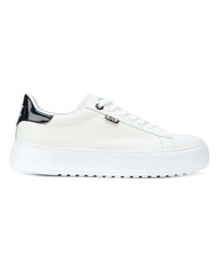 Baskets basses en cuir blanches Emporio Armani