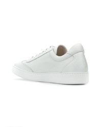 Baskets basses en cuir blanches Corneliani