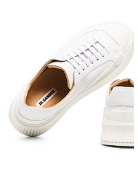 Baskets basses en cuir blanches Jil Sander