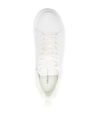 Baskets basses en cuir blanches Calvin Klein