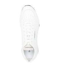 Baskets basses en cuir blanches Emporio Armani