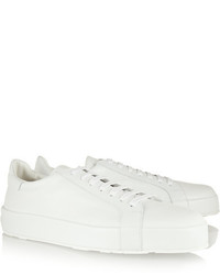 Baskets basses en cuir blanches Jil Sander