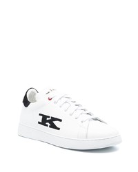 Baskets basses en cuir blanches Kiton