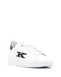 Baskets basses en cuir blanches Kiton