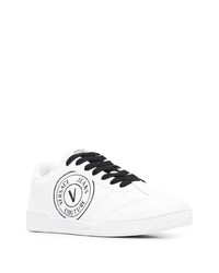 Baskets basses en cuir blanches VERSACE JEANS COUTURE