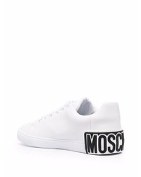 Baskets basses en cuir blanches Moschino